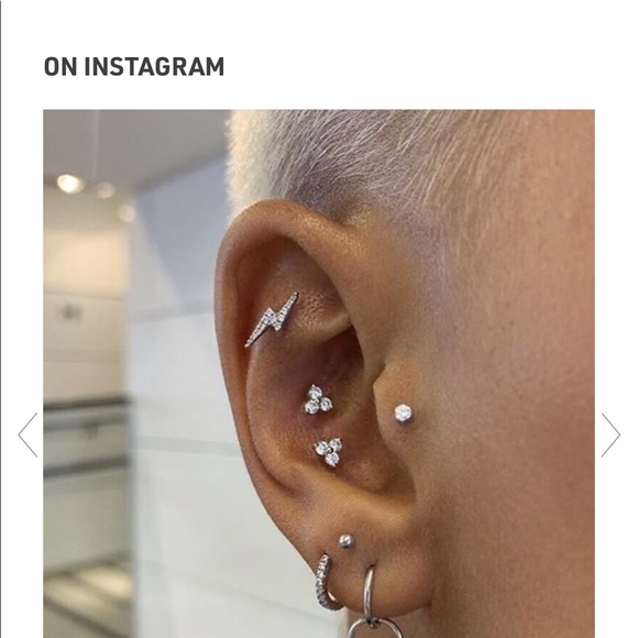 Large Diamond Trinity Threaded Stud Maria tash - Picture 2 of 6